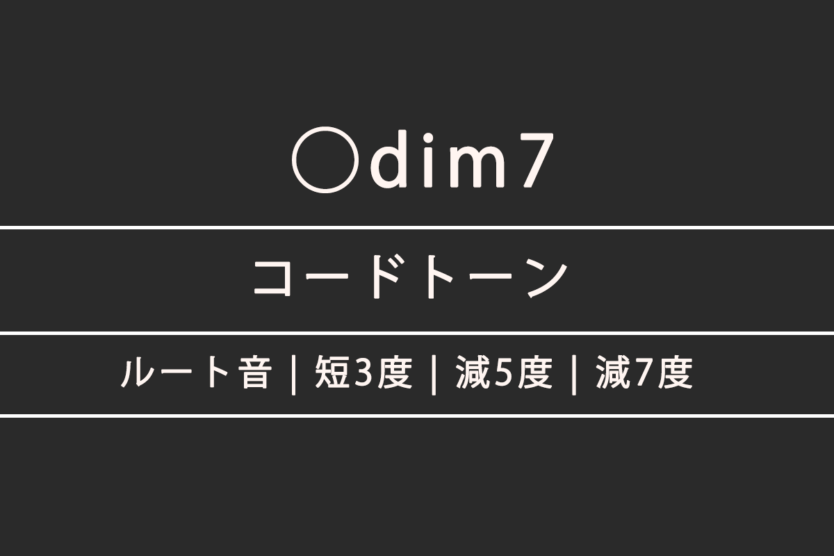 ◯dim7（ディミニッシュ・セブンス）のコードトーン一覧