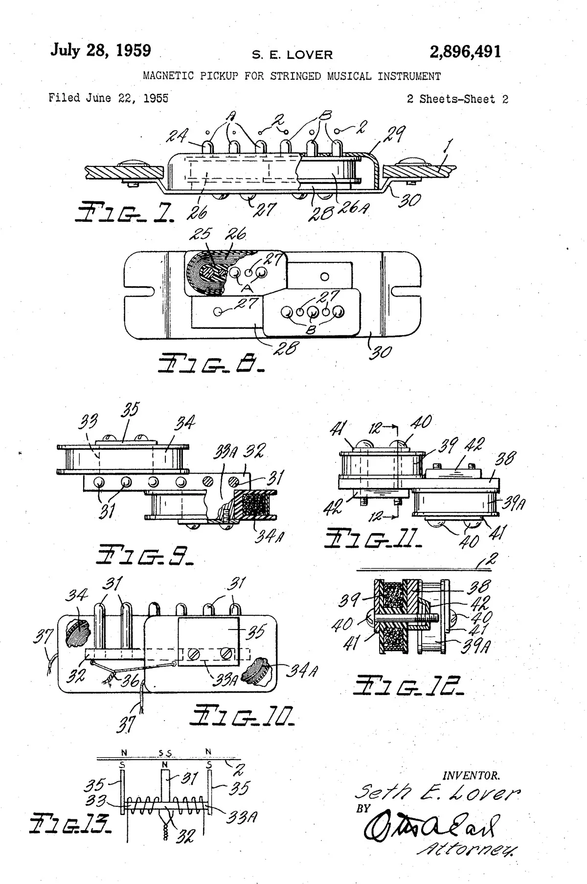 P.A.F.（PATENT APPLIED FOR）ピックアップ − ギブソン初期の