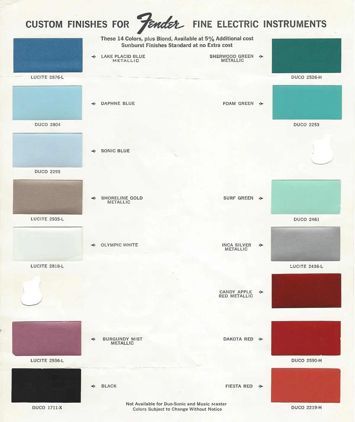 Custom Finishes For Fender 60s