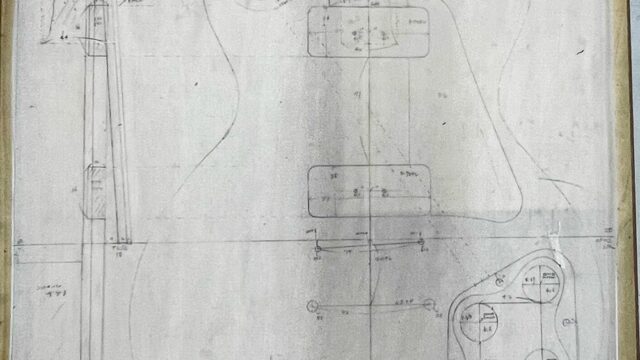 レスポールタイプのギターの製図