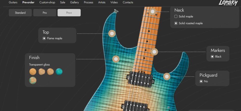 画像 : Lepsky Guitars Pre-Orderページ